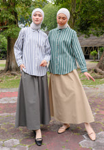 Load image into Gallery viewer, Nouf Stripe Top (Blue Grey)