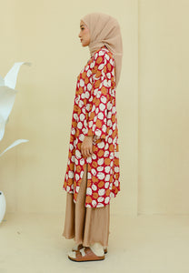 Ibna Printed Tunic (Red Brown)