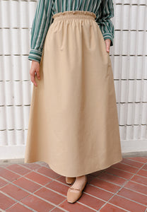 Armel Cotton Skirt (Khaki)