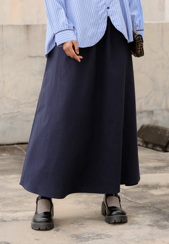 Heidi Plain Skirt (Dark Blue)