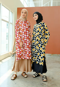 Ibna Printed Tunic (Red Brown)