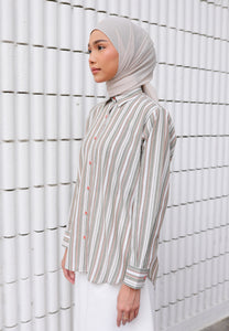 Nouf Stripe Top (Sage Green)