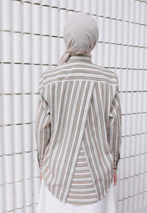 Nouf Stripe Top (Sage Green)