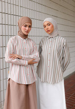 Load image into Gallery viewer, Nouf Stripe Top (Nude Orange)