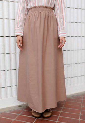 Armel Cotton Skirt (Brown)