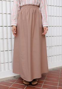 Armel Cotton Skirt (Brown)