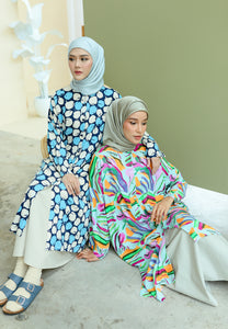 Ibna Printed Tunic (Dark Blue)