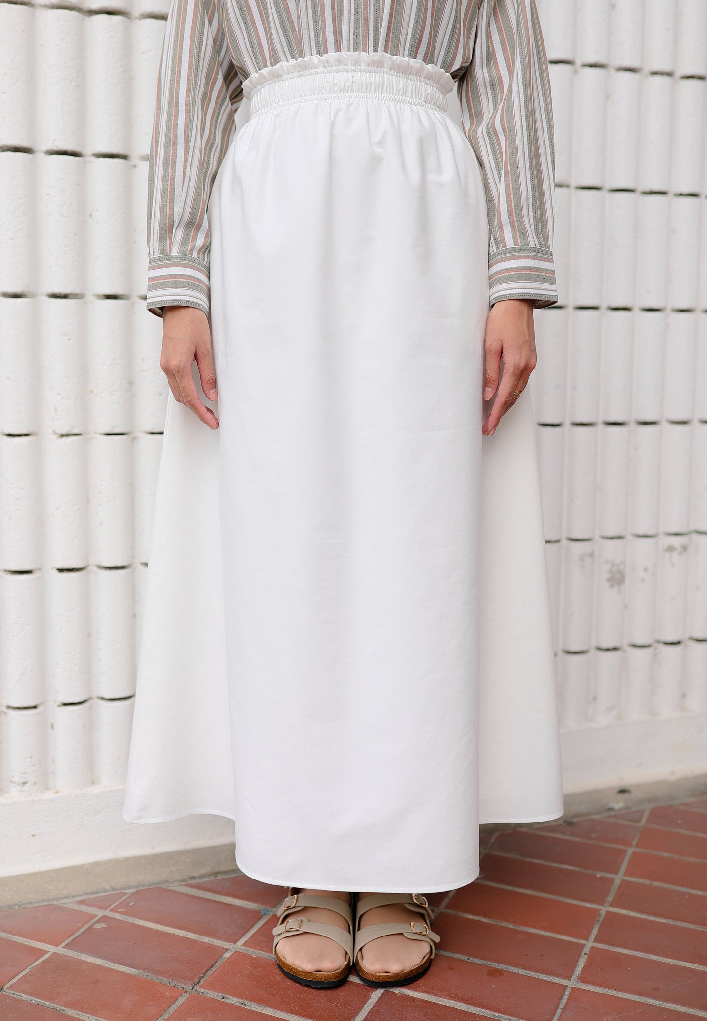 Armel Cotton Skirt (White)