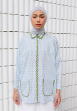 Load image into Gallery viewer, Camilla Checkered Top (Pastel Blue)