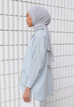 Load image into Gallery viewer, Camilla Checkered Top (Pastel Blue)