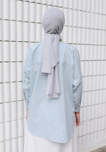 Camilla Checkered Top (Pastel Blue)