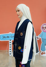 Load image into Gallery viewer, Bunga-Bunga Vest (Blue-Black)