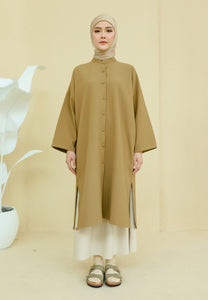 Ibna Printed Tunic (Moss Green Waffle)