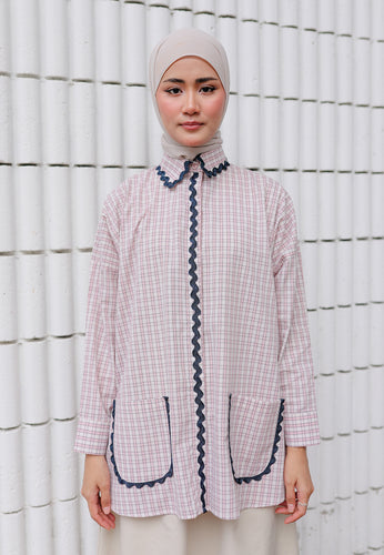 Camilla Checkered Top (Pastel Pink)