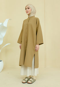 Ibna Printed Tunic (Moss Green Waffle)