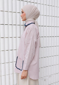 Camilla Checkered Top (Pastel Pink)