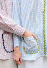 Load image into Gallery viewer, Camilla Checkered Top (Pastel Blue)