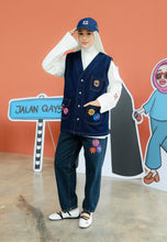 Load image into Gallery viewer, Bunga-Bunga Vest (Blue-Black)