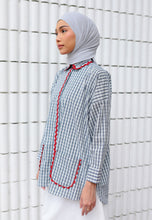 Load image into Gallery viewer, Camilla Checkered Top (Dark Blue)