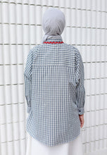 Load image into Gallery viewer, Camilla Checkered Top (Dark Blue)