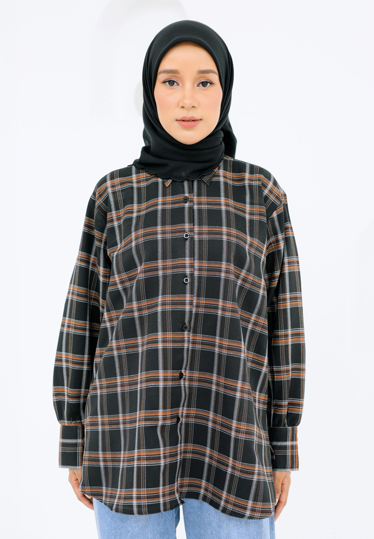 Leia Checkered Top (Black)