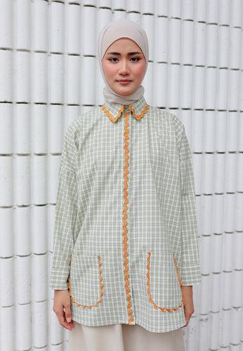 Camilla Checkered Top (Pastel Green)