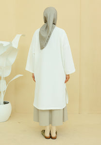Ibna Printed Tunic (White Waffle)