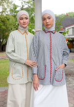 Load image into Gallery viewer, Camilla Checkered Top (Dark Blue)