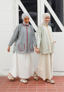 Camilla Checkered Top (Dark Blue)