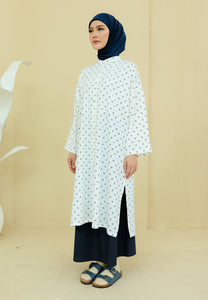 Ibna Printed Tunic (White Blue)