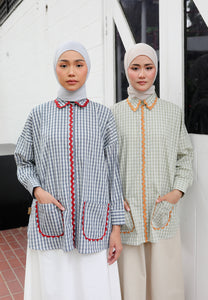 Camilla Checkered Top (Pastel Green)