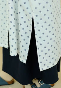 Ibna Printed Tunic (White Blue)