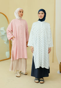 Ibna Printed Tunic (White Blue)