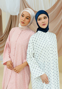 Ibna Printed Tunic (White Blue)