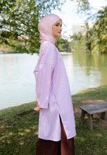 Load image into Gallery viewer, Ibna Printed Tunic (Pink Choco Stripe)