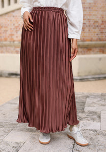 Tyesha Pleated Skirt (Dark Choco)