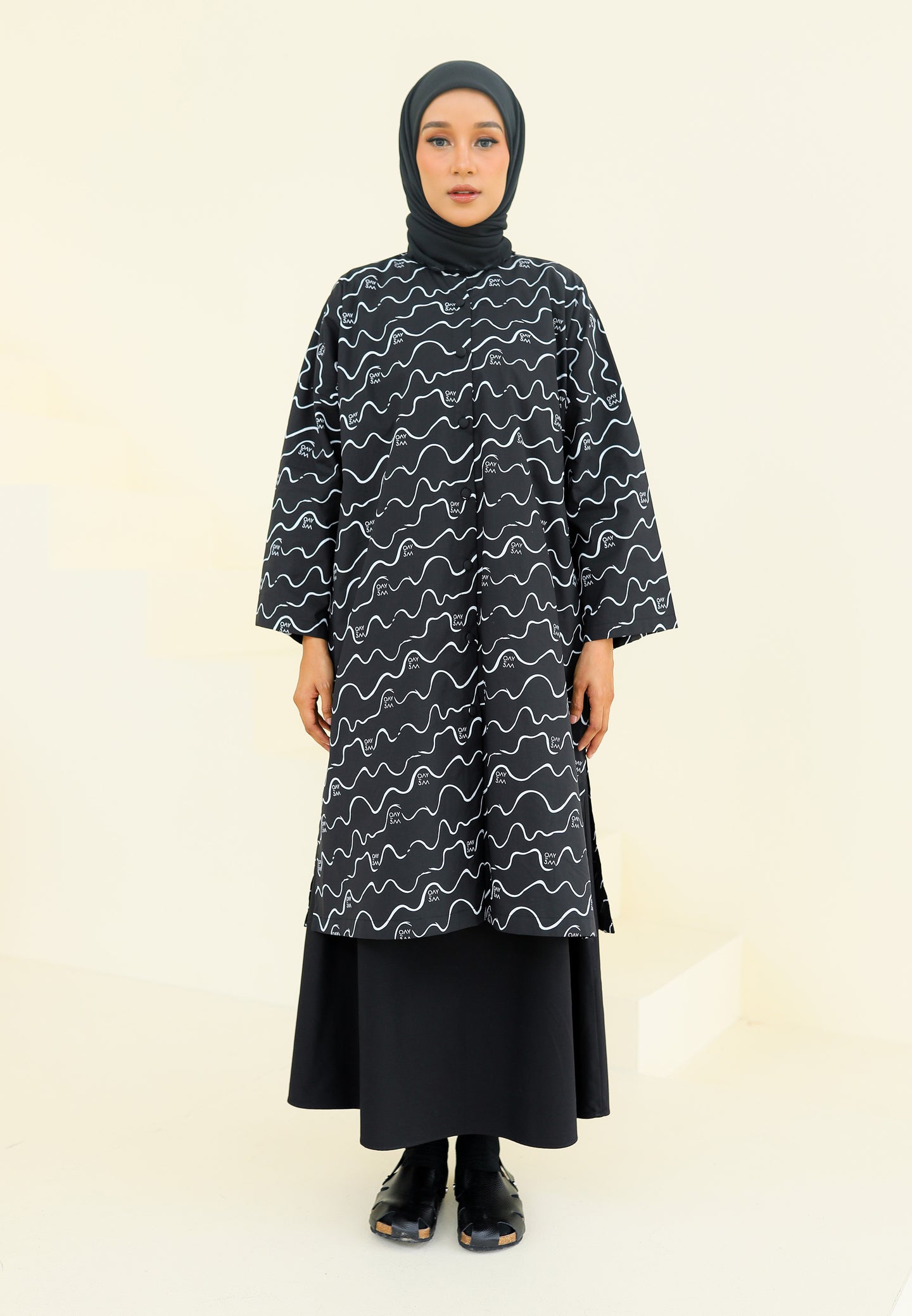 Ibna Printed Tunic (Black)