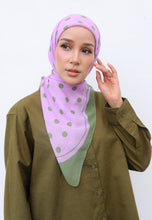 Load image into Gallery viewer, Polka Cotton Square (Green Lilac)