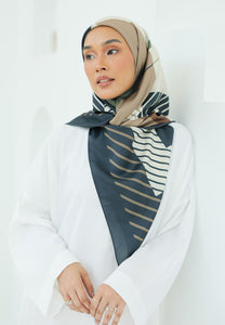 Aurora Printed Square Hijab (Geometry Dark)