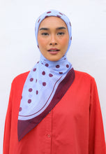 Load image into Gallery viewer, Polka Cotton Square (Burgundy Blue)