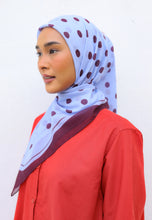 Load image into Gallery viewer, Polka Cotton Square (Burgundy Blue)