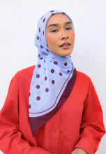 Load image into Gallery viewer, Polka Cotton Square (Burgundy Blue)