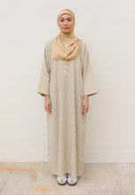 Load image into Gallery viewer, Rayya Stripe Kaftan (Beige Olive)
