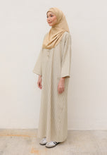 Load image into Gallery viewer, Rayya Stripe Kaftan (Beige Olive)