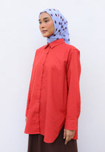 Load image into Gallery viewer, Erum Linen Top (Red-Orange)
