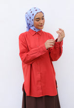 Load image into Gallery viewer, Erum Linen Top (Red-Orange)