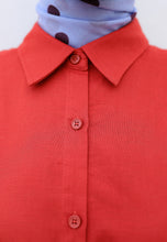 Load image into Gallery viewer, Erum Linen Top (Red-Orange)