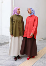 Load image into Gallery viewer, Erum Linen Top (Red-Orange)