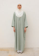 Load image into Gallery viewer, Rayya Stripe Kaftan (Dusty Green)