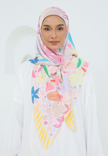 Aurora Printed Square Hijab (Funky Soft)